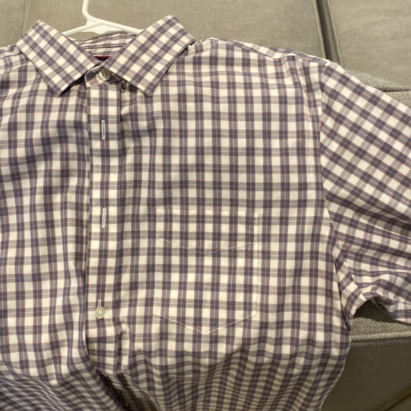 Untuckit Large button down. Blue grey check with orange. EUC - Picture 3 of 3